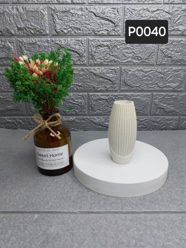 قالب سیلیکونی گلدان نیمه شیار دار ارتفاع ۱۲سانت