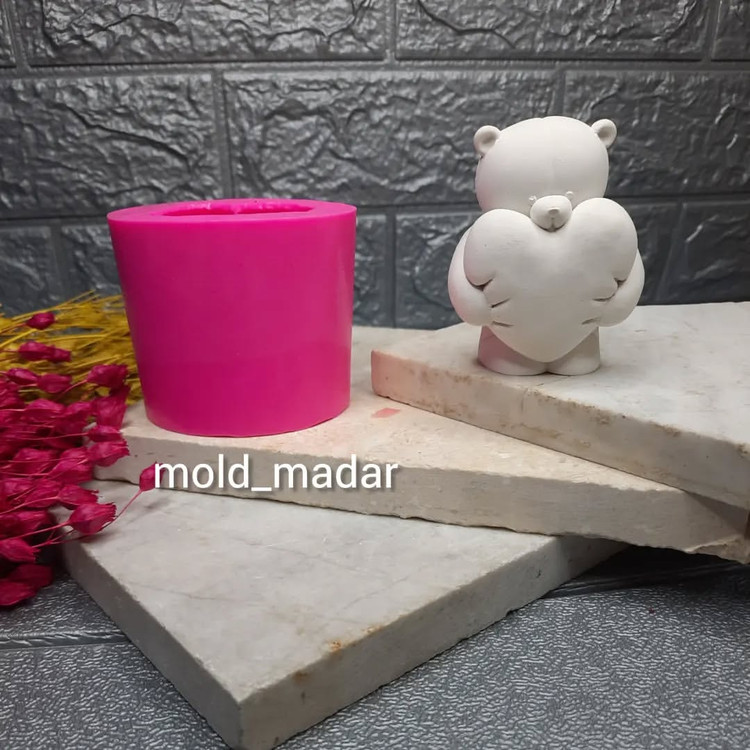 قالب سیلیکونی تدی قلب به دست
